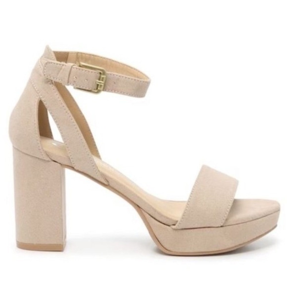 CL LAUNDRY | Women's Go On Block Heel Beige Pink Suede Block Heels, 5.5/36M‎